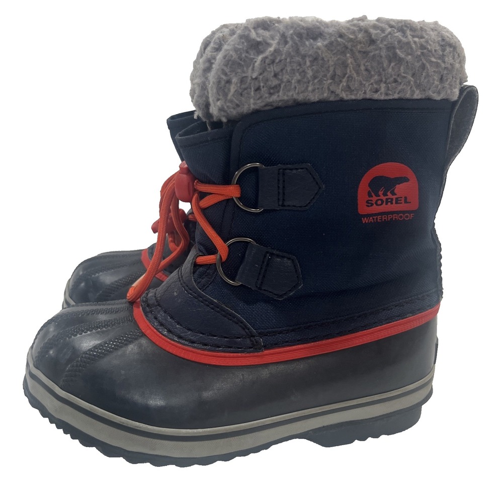 Sorel Yoot Pac Nylon Waterproof Boots Navy 13 M Youth Winter Warm Snow Kids